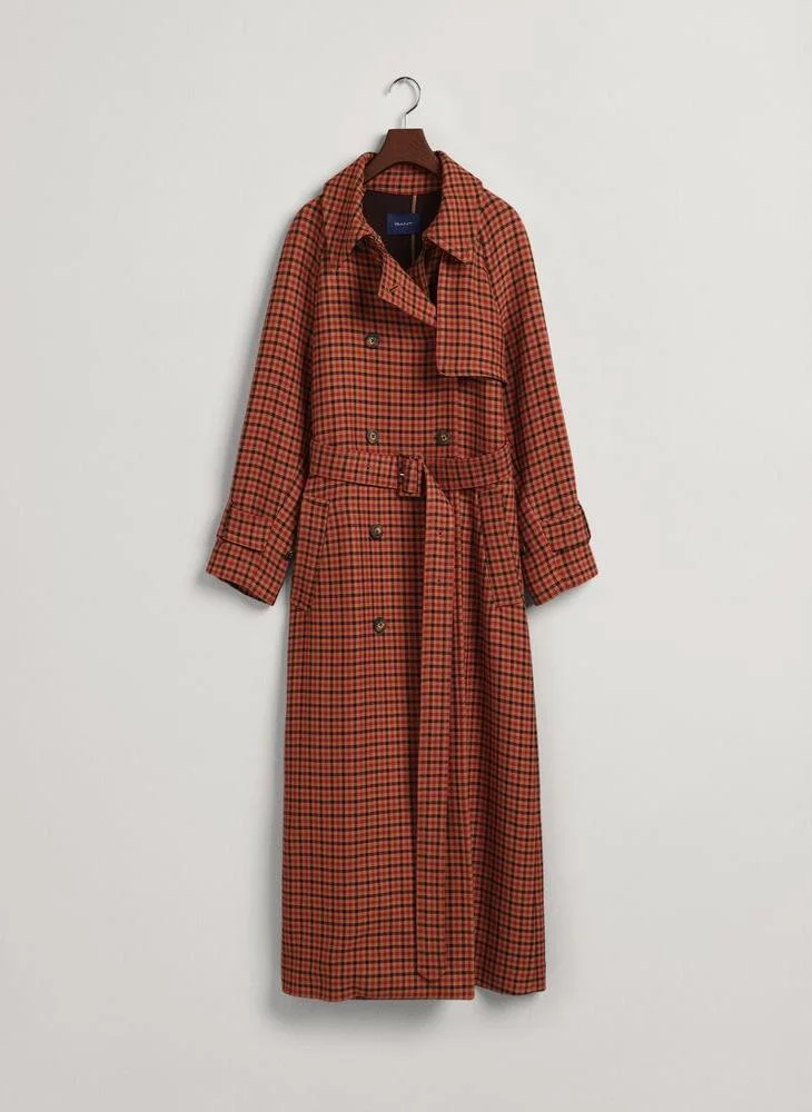 GANT Gant Check Trench Coat