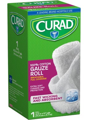 CURAD Curad Cotton Stretch Rolled Gauze, 4.5" x 4 yd (Pack of 24) 