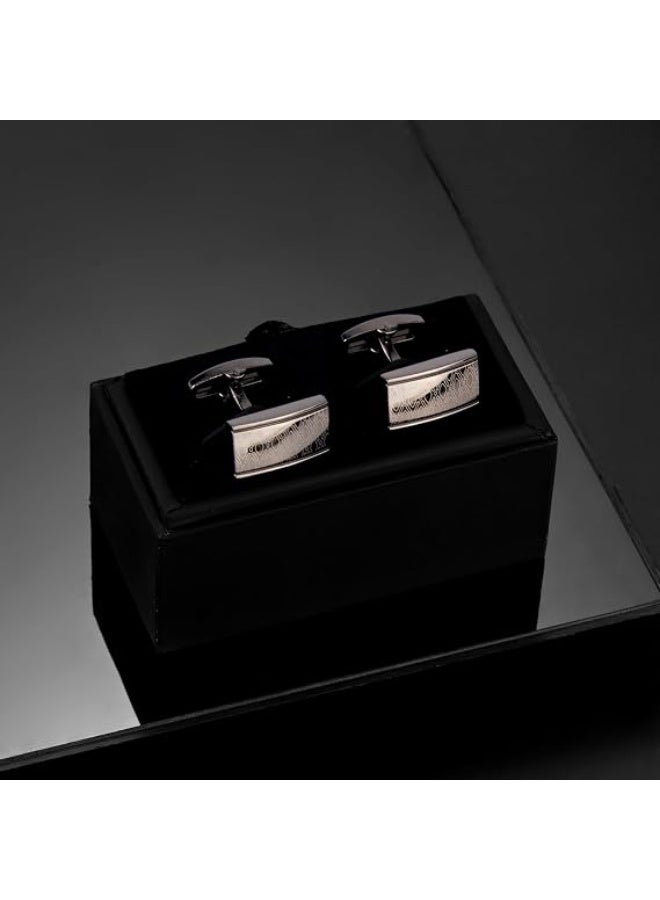 Vintage Cufflinks for Men – Gun Black Plated with Colorful Stones, Polished Brass Wedding Business Fashion Accessories, Elegant Gift Box - Image 4