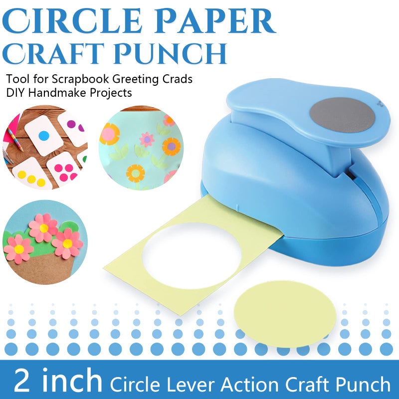 LOONENG 2 Inch Circle Punch, Circle Shape Lever Action Craft Punch, 50mm Round Shape Circle Hole Punch for Paper Crafts, Cardstock, Gift Wrapping, Greeting Cards and Scrapbooks - Image 4