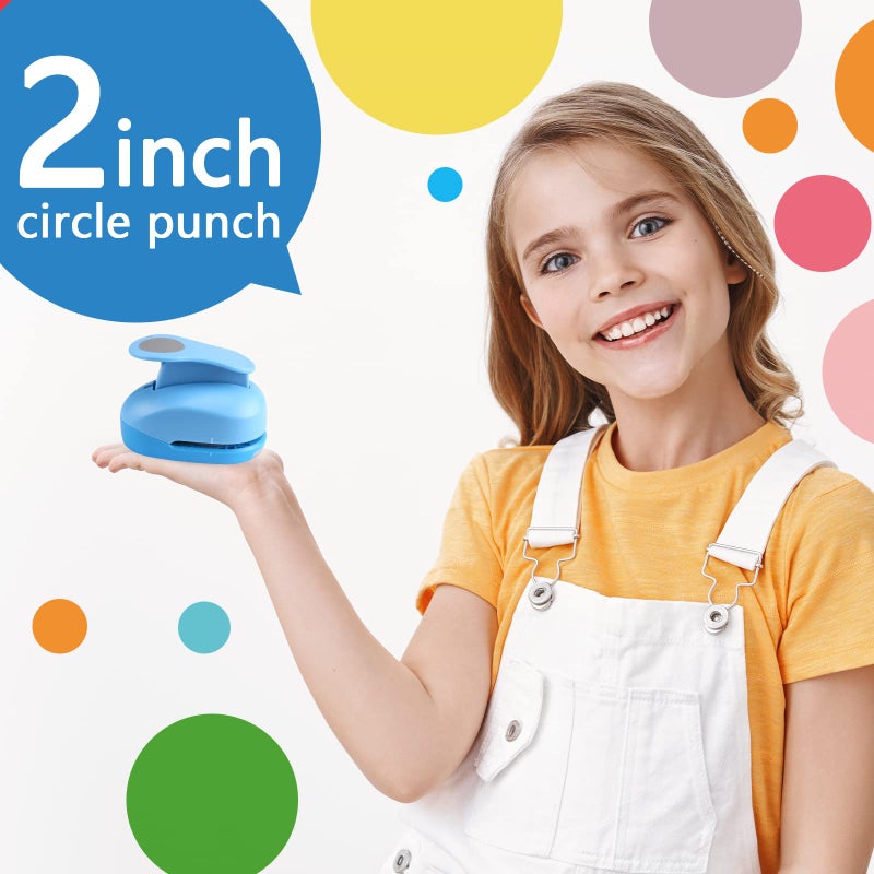 LOONENG 2 Inch Circle Punch, Circle Shape Lever Action Craft Punch, 50mm Round Shape Circle Hole Punch for Paper Crafts, Cardstock, Gift Wrapping, Greeting Cards and Scrapbooks - Image 2