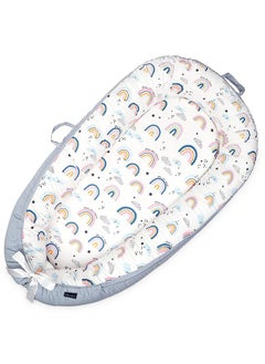 Little Story Soft Breathable Fiberfill Newborn Lounger Bed - Sunshine Grey  - Image 1