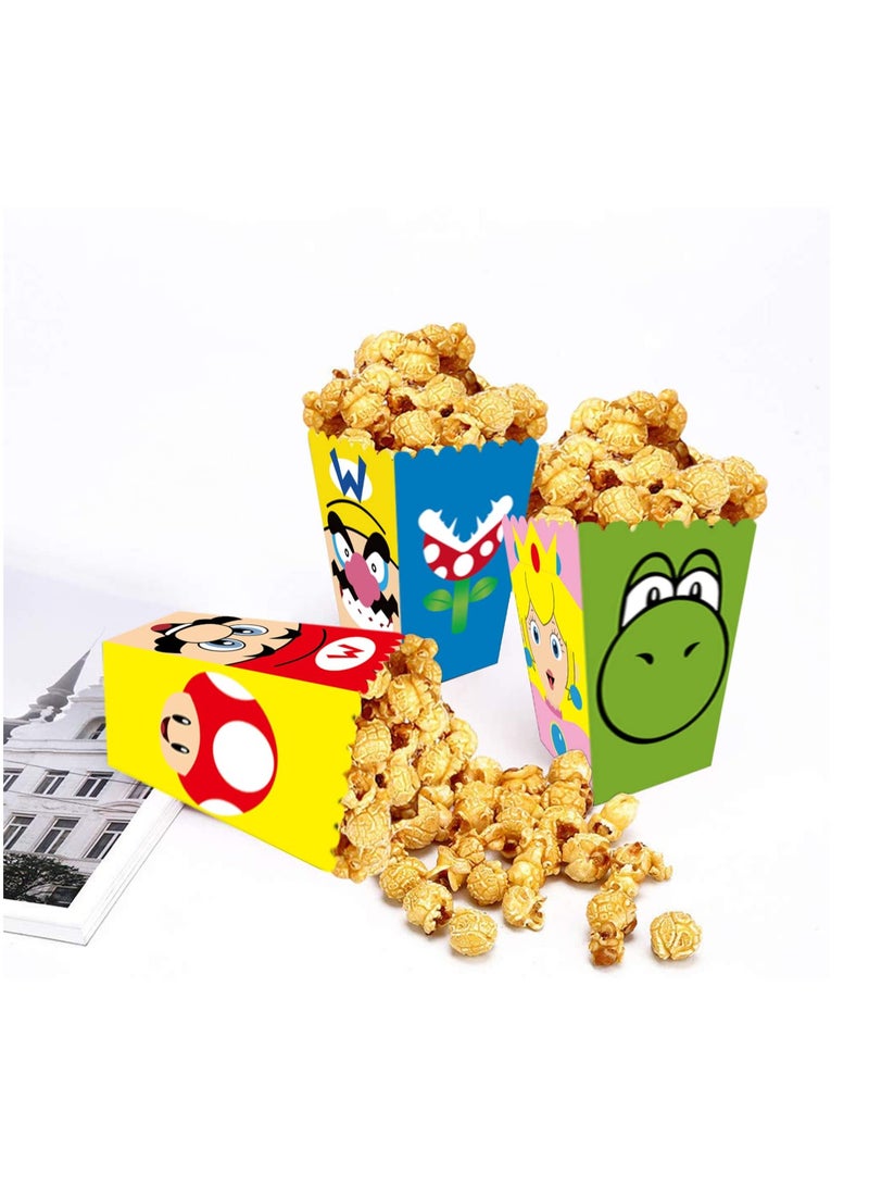 24 PCS Party Favor Boxes for Super Bros Mario Birthday Party Supplies Party Popcorn boxes for Super Bros Mario Party Favors - Image 2