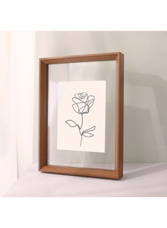 Double-sided Transparent Picture Frame Mounting Frame A4 Acrylic Photo Frame Table Display 7.6inch Calligraphy Calligraphy And Painting Poster Frame Wall Hanging-Color:SquAre 6inch [inner DiAmeter 15.2*15.2] MDF MAteriAl-A028 Wood Color