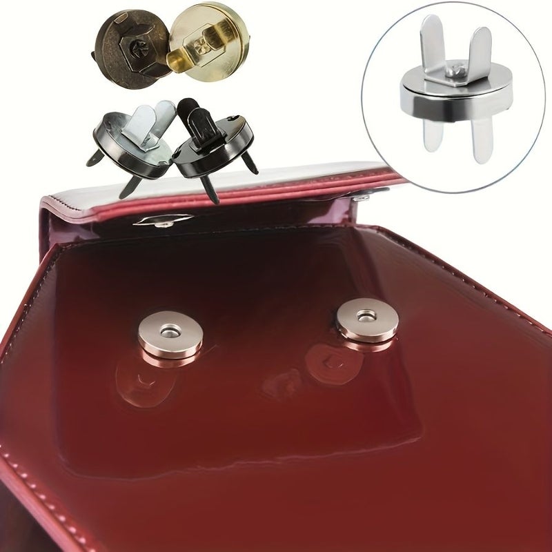 4 Pairs Golden Magnetic Snap Fasteners for Handicrafts Wallets Bags Clothing - Image 2