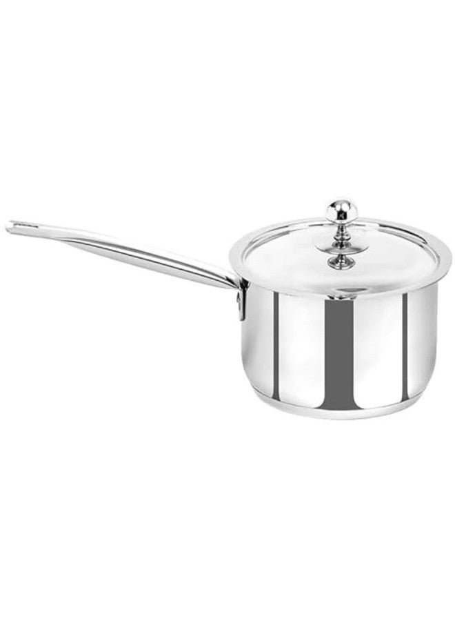 WEKTU TRIPLY Saucepan Sauce Pan 14 cm Diameter with Lid 1.1 L Capacity (Triply, Non-Stick) - Image 1