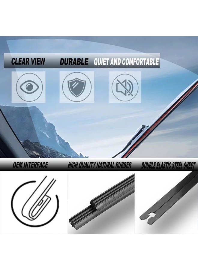 ATTKE OEM Quality Front Windscreen Wiper Blades for Chevrolet Impala 2013-2020/Dodge Journey 2010-2019/Ford Fusion 2006-2012 (24″+19″ Front Windshield Wiper Blade Set) - Image 4