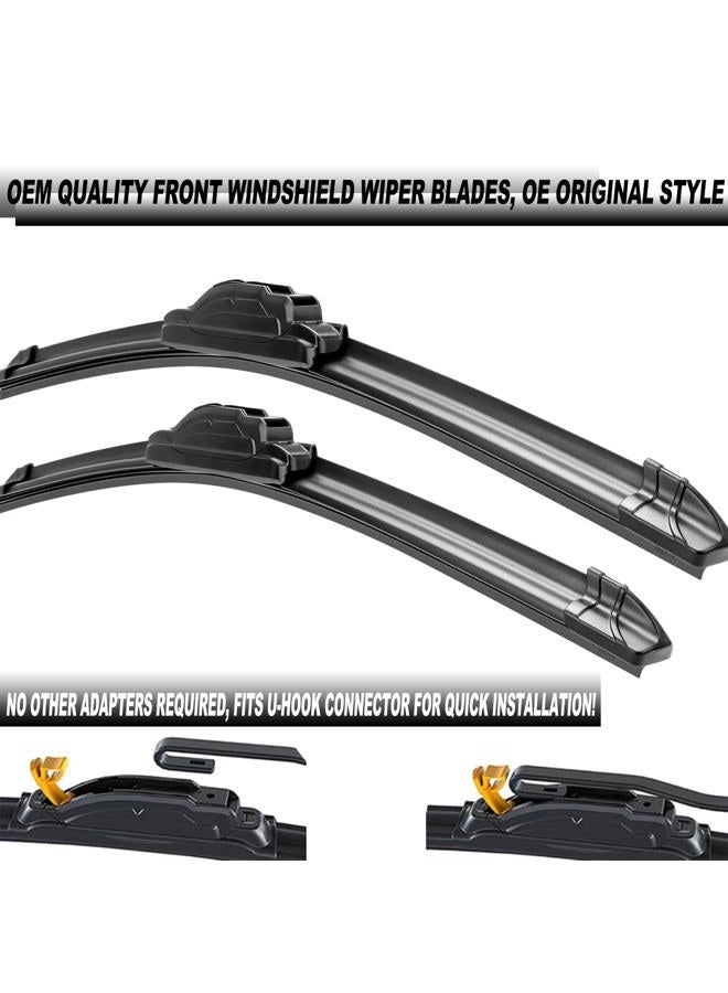 ATTKE OEM Quality Front Windscreen Wiper Blades for Chevrolet Impala 2013-2020/Dodge Journey 2010-2019/Ford Fusion 2006-2012 (24″+19″ Front Windshield Wiper Blade Set) - Image 2