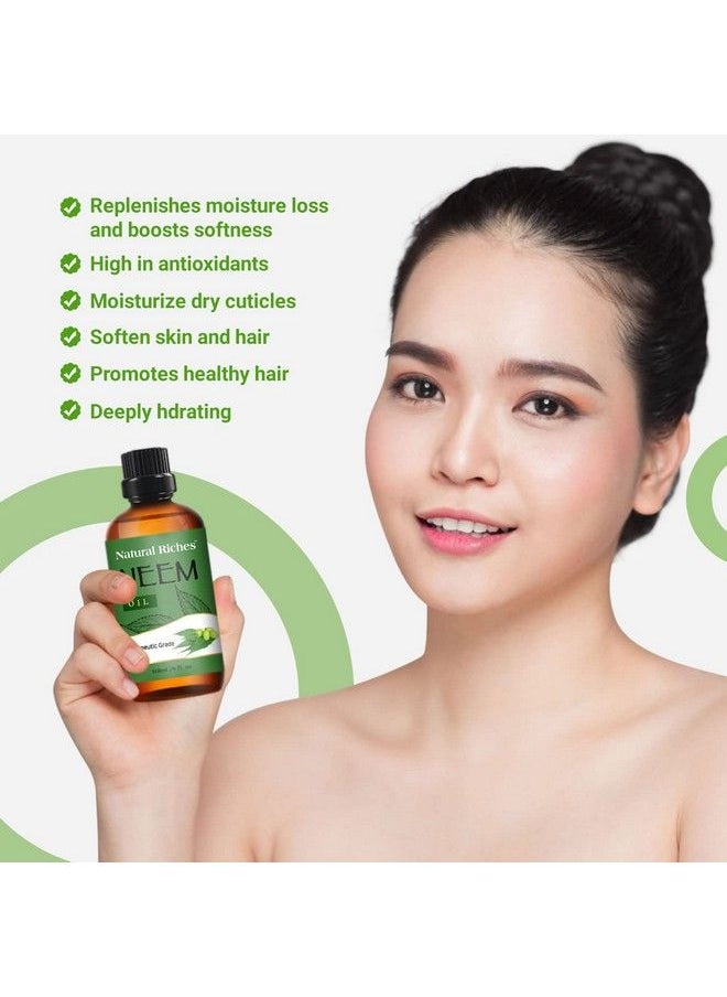 Natural Riches Neem Oil For Skin Care Cold Pressed 100% Pure Great For Hair Care Skin Nails Acne Antiaging Moisturizer You Can Also Use It On Plants 4 Fl Oz  - Image 5