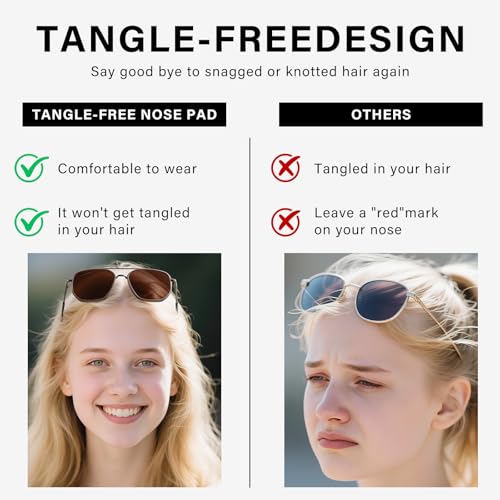 KUGUAOK Polarized Aviator Sunglasses for Women Men Fashion UV Protection Tangle Free Sun Glasses Vintage Trendy Shades-112 - Image 3