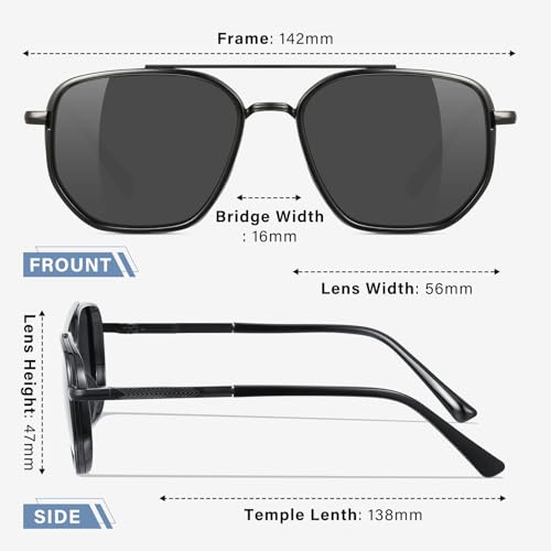 KUGUAOK Polarized Aviator Sunglasses for Women Men Fashion UV Protection Tangle Free Sun Glasses Vintage Trendy Shades-112 - Image 5