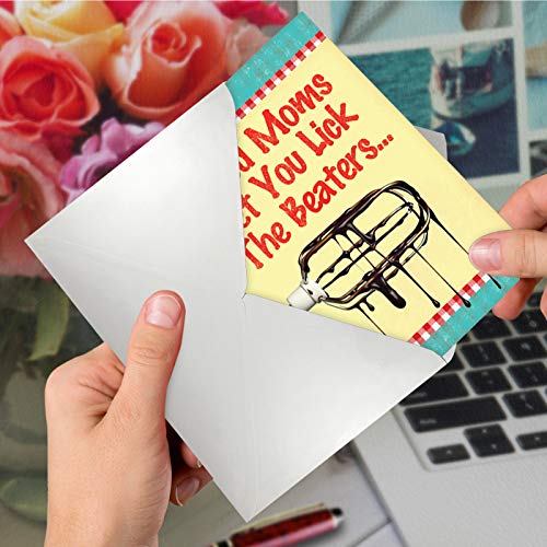 NobleWorks - Funny Mother's Day Greeting Card with 5 x 7 Inch Envelope (1 Card) Lick Beaters 9866 - Image 5