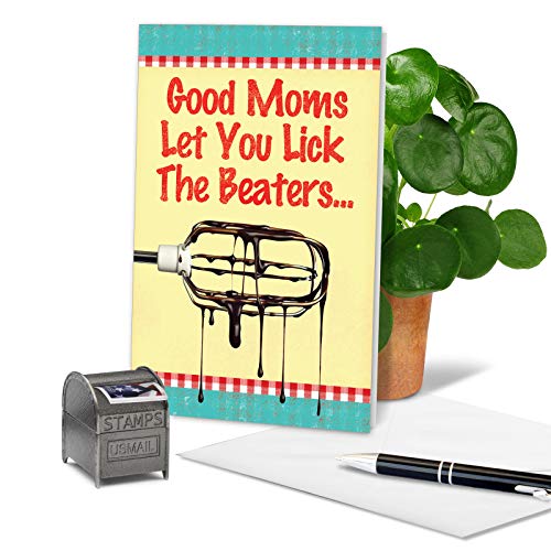NobleWorks - Funny Mother's Day Greeting Card with 5 x 7 Inch Envelope (1 Card) Lick Beaters 9866 - Image 3