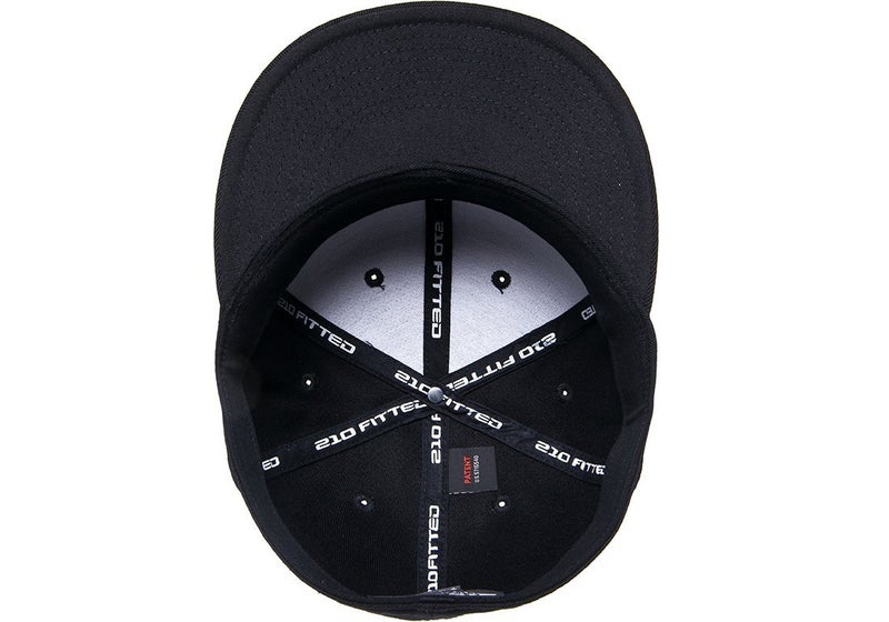 Flexfit Men's 210 Flatbill Premium Fitted Baseball Cap Black - Image 3