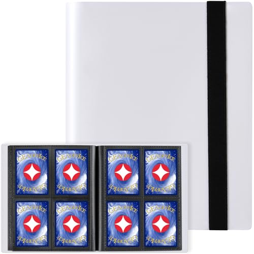 GEAoffice Small Card Binder 4 Pocket Trading Card Collection Album Folder 160 Side Loading Pocket Binder for TCG MTG Sports Game Cards Gifts for Card Collectors White - Image 1