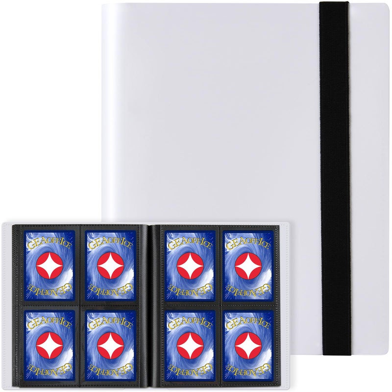 GEAoffice Small Card Binder 4 Pocket Trading Card Collection Album Folder 160 Side Loading Pocket Binder for TCG MTG Sports Game Cards Gifts for Card Collectors White - Image 2