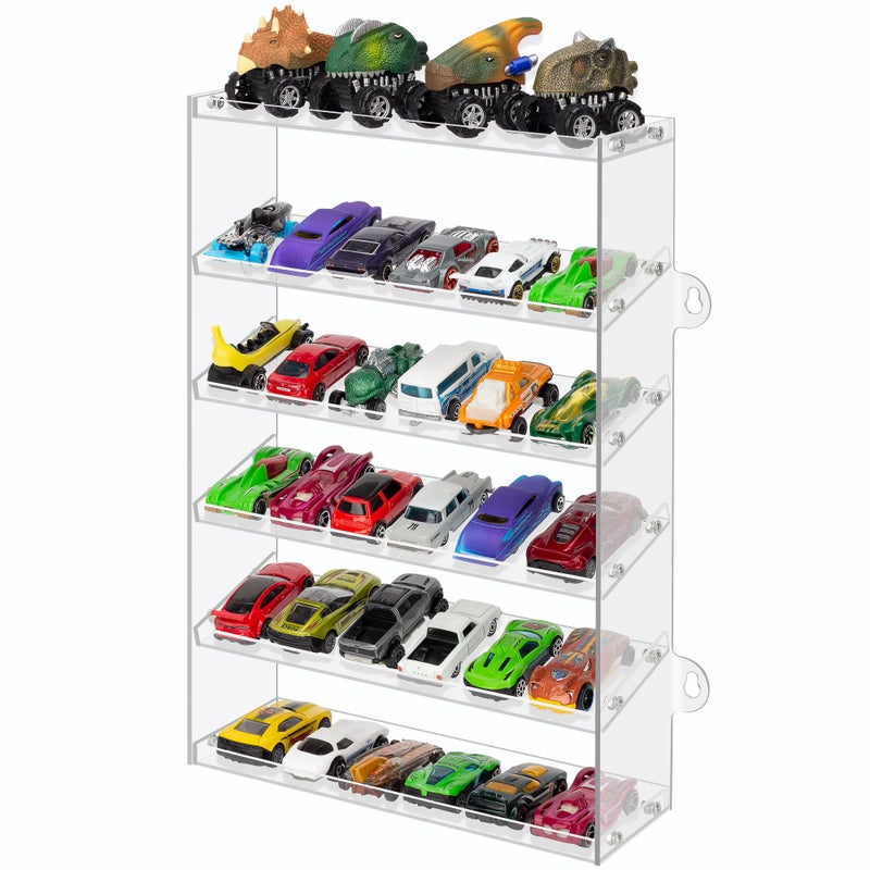 KISLANE Transparent Acrylic Display Case for Hot Wheels  Matchbox Cars 6 Tiers Matchbox Cars Display Case Sturdy Assembly Storage Case Display of 48 Hot Wheels Matchbox Cars 6 Tiers