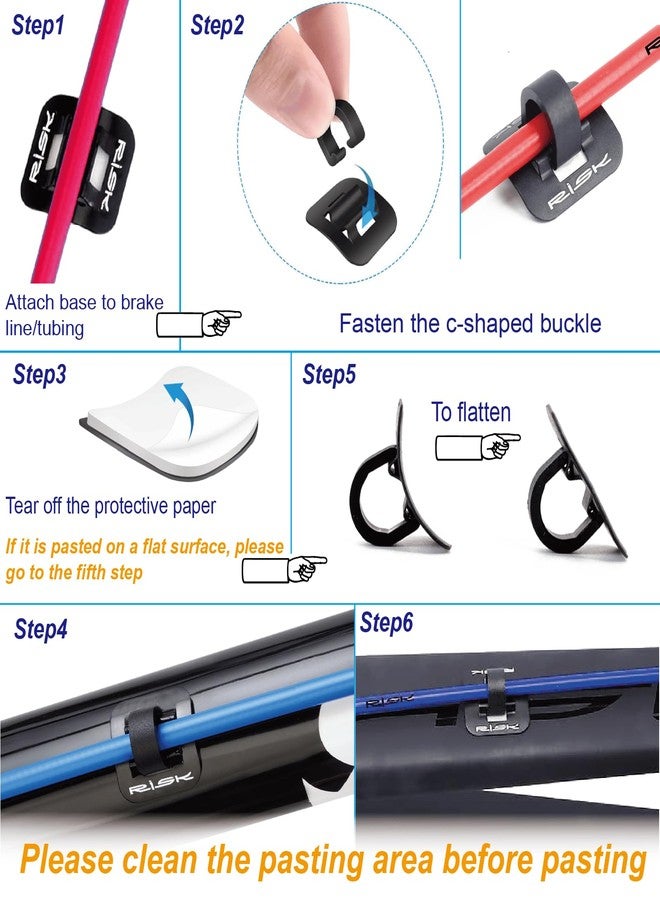 VANSIHO Alloy Bike Cable Guides, 6 Sets Base + Clip, for Bicycle Brake Shifter Derailleur Cable, Fit for Line Tube Housing - Image 3
