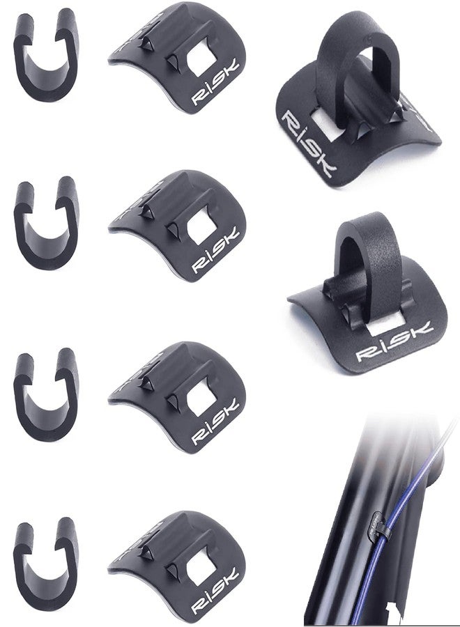VANSIHO Alloy Bike Cable Guides, 6 Sets Base + Clip, for Bicycle Brake Shifter Derailleur Cable, Fit for Line Tube Housing - Image 1
