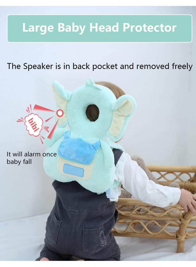 Bebiland Head Safety Protector Pad for Baby Toddler Walker, Infant Walking Head Protection Backpack Cushion (Light Blue Elephant)  - Image 2