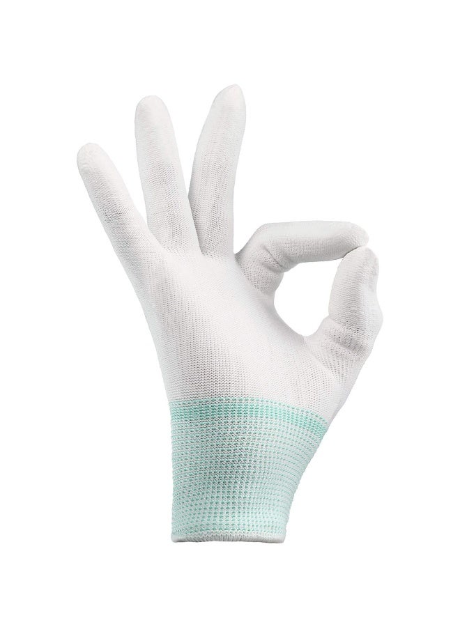 Satinior 12 Pairs Quilting Grip Gloves Machine Quilting Gloves for Free-Motion Quilting White Nylon Quilting Gloves for Sewing Quilters  Green  Medium Size - Image 4
