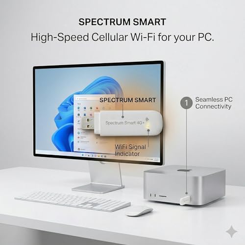 Spectrum Smart 4G LTE USB Cellular WiFi Hotspot with SIM Card – Creates WiFi from Mobile Data, Not a USB WiFi Adapter – Portable Travel Modem – North America/EU – Subscription Required - Image 4