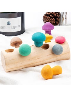 General Fun mushroom picking game color cognition puzzle building blocks simulated macarons puzzles early education wooden toys  - Image 2