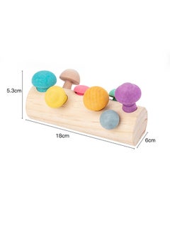General Fun mushroom picking game color cognition puzzle building blocks simulated macarons puzzles early education wooden toys  - Image 4