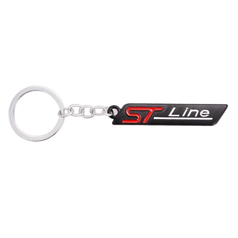CARRUN ST Line Emblem Key Chain 3D Metal Badge for Universal Ford Kuga 2018 Focus Mk3 Fiesta 2019 Ecosport 2009-2015 Mondeo(Key Chian - Black), (CR-STL2) - Image 5