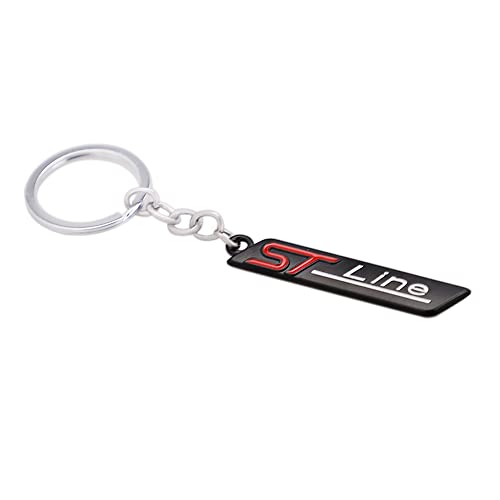 CARRUN ST Line Emblem Key Chain 3D Metal Badge for Universal Ford Kuga 2018 Focus Mk3 Fiesta 2019 Ecosport 2009-2015 Mondeo(Key Chian - Black), (CR-STL2) - Image 3