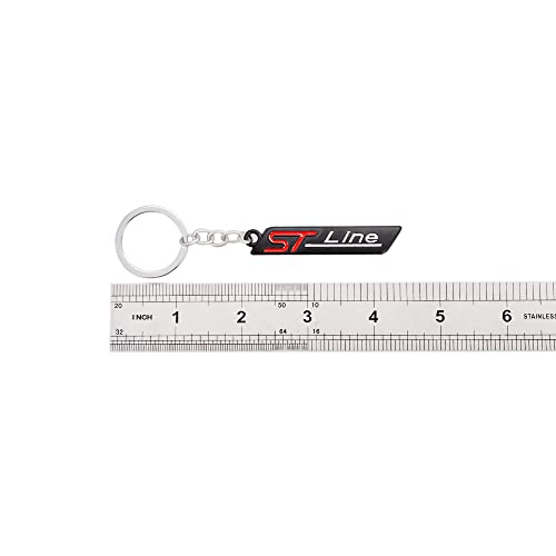 CARRUN ST Line Emblem Key Chain 3D Metal Badge for Universal Ford Kuga 2018 Focus Mk3 Fiesta 2019 Ecosport 2009-2015 Mondeo(Key Chian - Black), (CR-STL2) - Image 4