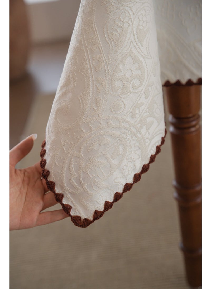 Pure Cotton Tablecloth, Dust-Proof Tablecloth (180×140cm) - High-Quality Durable Jacquard Tablecloth/Table Cover for Home Use - Image 4