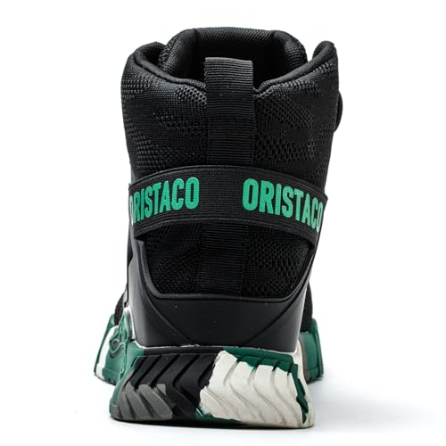 ORISTACO Work Safety Crew Boots Lightweight Breathable Industry Construction Steel Toe Sneakers, 0297 Green 48 - Image 4