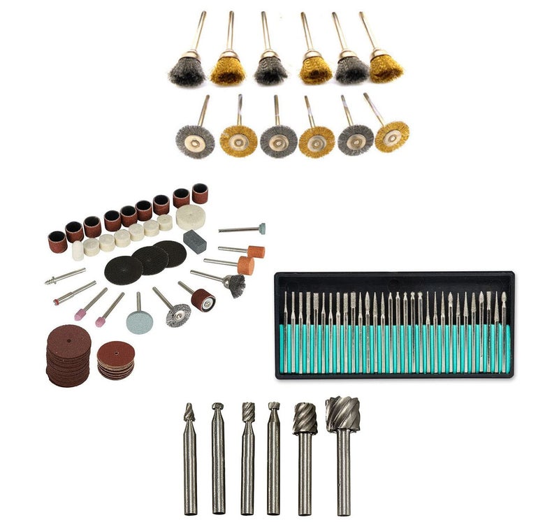 Digital Craft Digital Craft Rotary Tool Accessories Kit Mini Drill Bit Set with 32mm Mandrel in Electric Drill with 30Pc Diamond Burs 12Pc Wire Brush 6pc HSS Rotary Burs 105Pc Rotary Tool Set  - Image 1