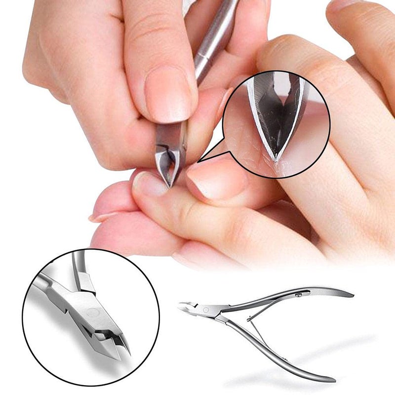 Generic Professional Cuticle Nipper Perfect for Trimming and Removing Cuticle without Pain Ergonomic, High Precision Blade, Easy Grip, Stainless Steel Nail Cuticle Pusher for Manicure and Nail art - Image 1