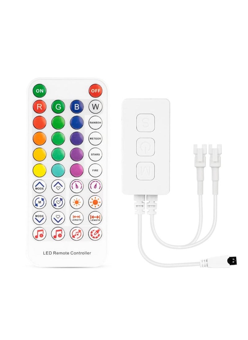 SYOSI Bluetooth SP611E Sync Music Controller Timer Mode with Dual Signal Output 600pixels/port for LED Module Pixel Strip Light APP/3Key Button/IR Remote Control  - Image 1