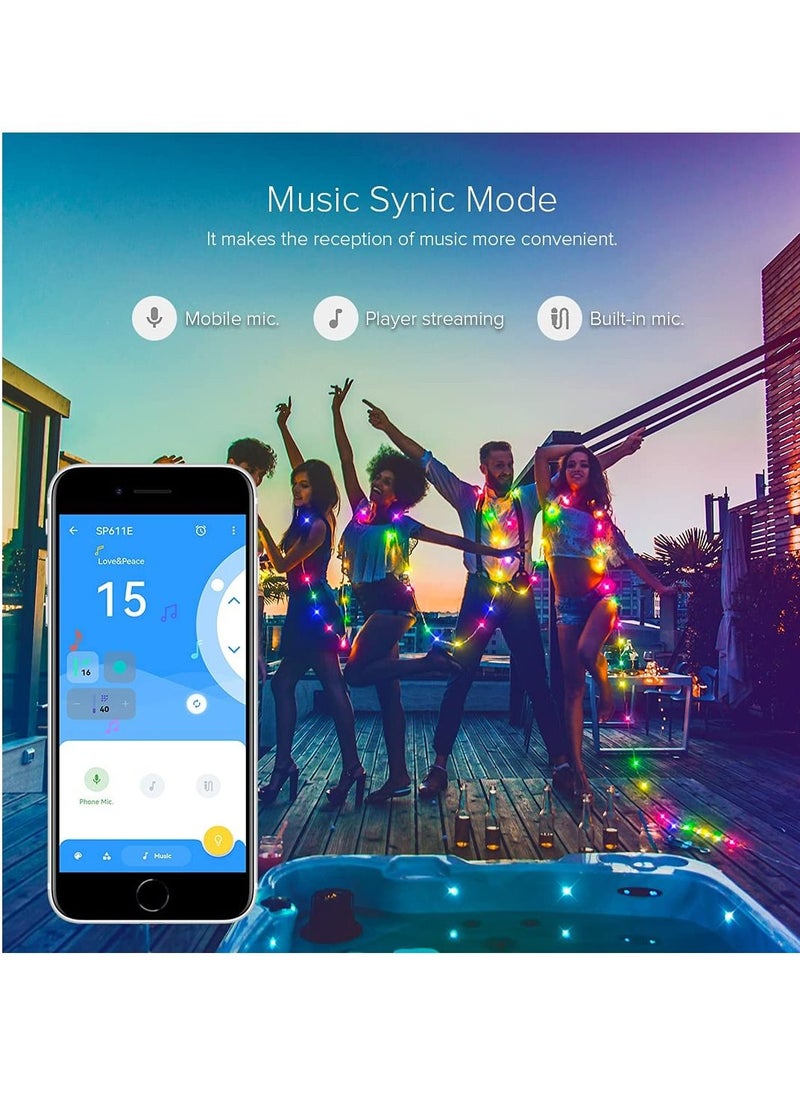 SYOSI Bluetooth SP611E Sync Music Controller Timer Mode with Dual Signal Output 600pixels/port for LED Module Pixel Strip Light APP/3Key Button/IR Remote Control  - Image 5