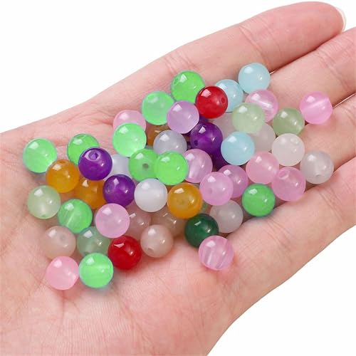 INDIKONB Jelly Glass Pearl Beads - Multicolour Round Beads for Crafting and Jewelry Making (8mm) - Image 4