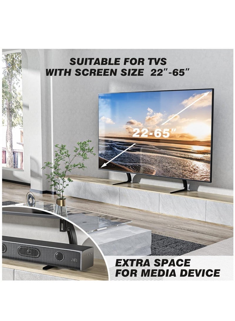 "Universal TV Stand Mount by 5Rcom: Versatile Tabletop Stand for 22-65 inch Flat Screen TVs - Adjustable Height, Holds up to 88lbs - Compatible with Plasma, LCD, LED TVs - Max VESA 800 x 500mm - Stabl - Image 2