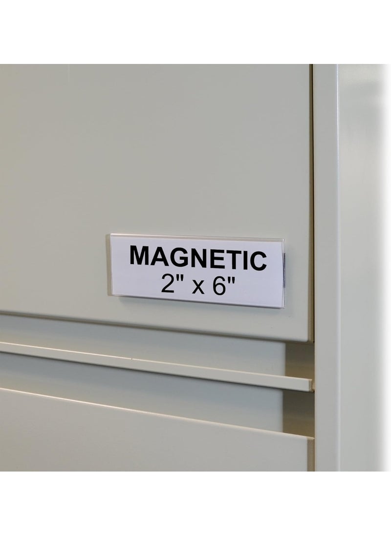 C-Line C-Line HOL-DEX Magnetic Shelf/Bin Label Holders, Side Load, 2 x 6, Clear, 10/Box  - Image 3