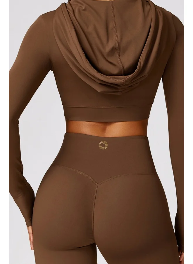 كون.يوغا بلوزة رياضية قصيرة ضيقة