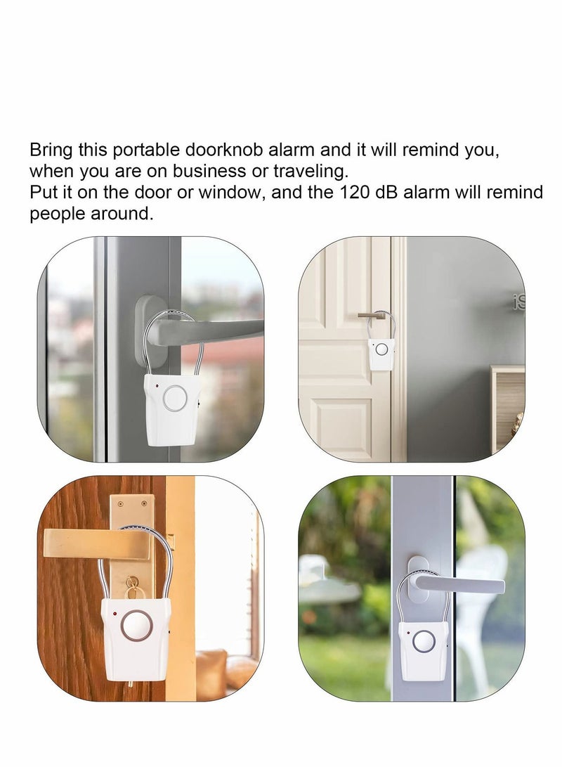 Door Handle Alarm Window Sensor with 120db Audible up to 500 Ft (150M) Touching Vibration Triggered Security for Travel Hotel Apartment Home - Image 2
