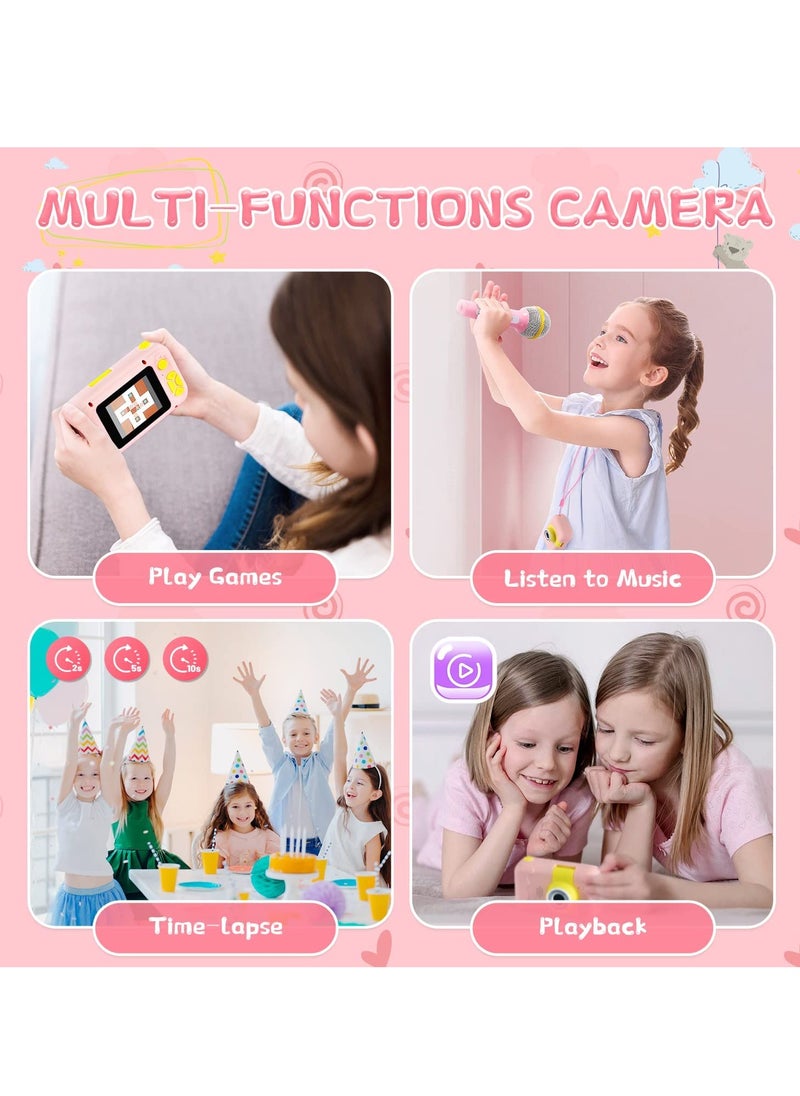 Daxiongmao Mini camera, children's digital camera, can take photos and record videos, high-definition high-pixel lens can be flipped (pink)  - Image 2