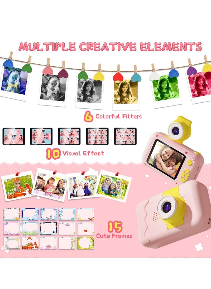 Daxiongmao Mini camera, children's digital camera, can take photos and record videos, high-definition high-pixel lens can be flipped (pink)  - Image 4