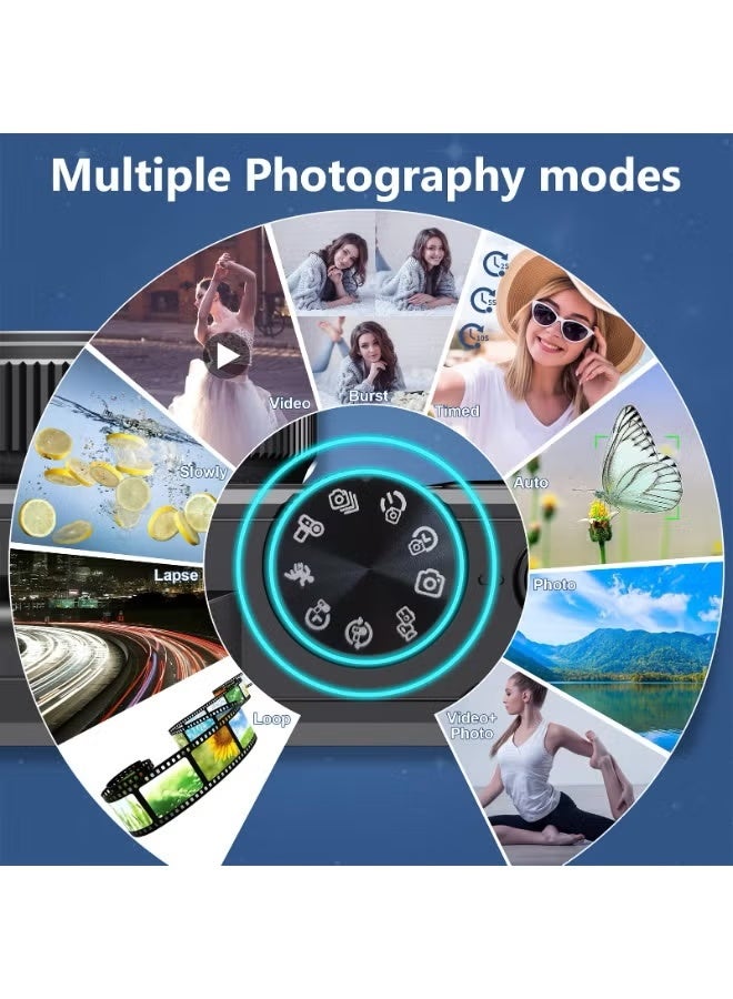 Daxiongmao 75MP 5K Digital Camera All-in-One Kit for Teens, Includes 64GB Card, 2 Batteries & Dual Charger, 18X Zoom Vlog Camera, Point and Shoot (Black) - Image 5