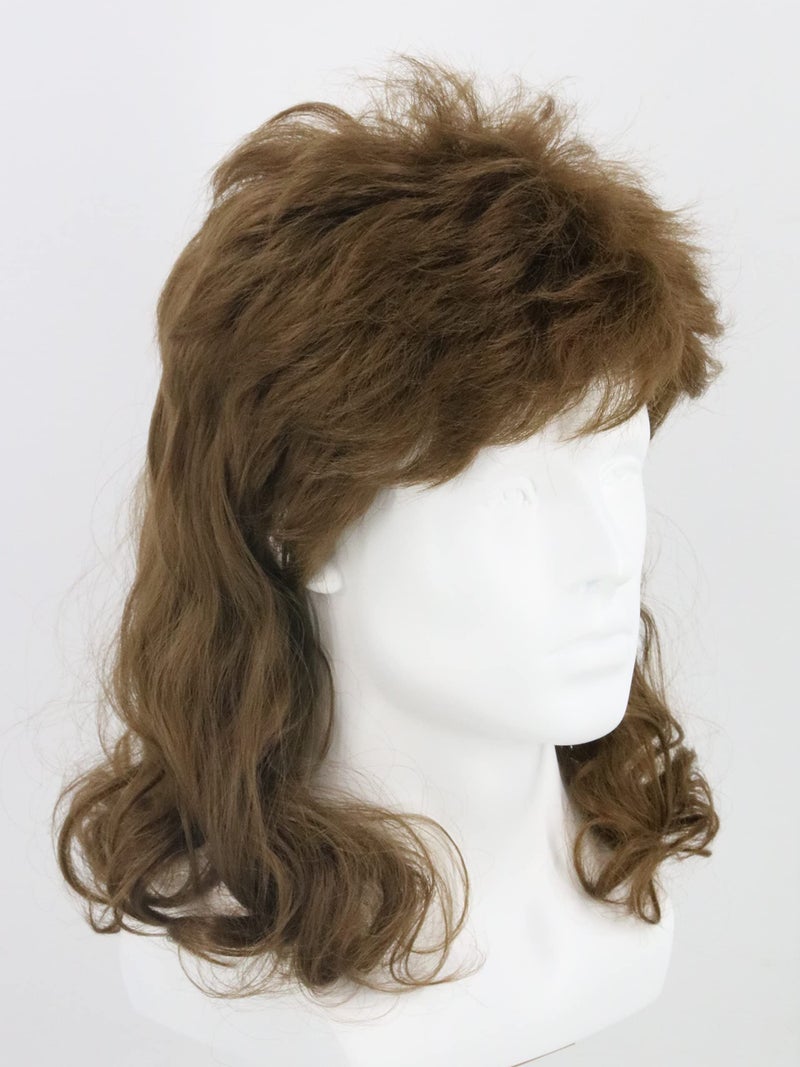 LeMarnia Men's Wigs 70s 80s Rock Wig Brown Wavy Mullet Wigs for Men Halloween Costume Theme Party Wig - Image 4