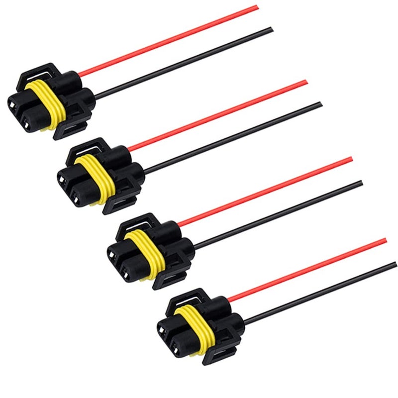 BlyilyB 4Pack H11 H8 880 881 Headlight Socket Female Headlight Wire Harness Connectors for Fog Lights Headlights