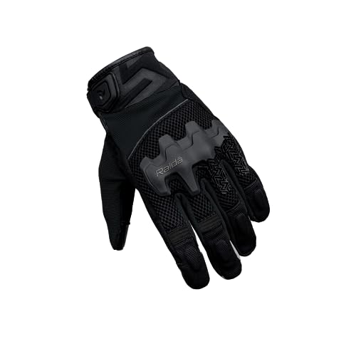 Raida Drift Motorcycle Riding Gloves | Scaphoid Shieldã¢€ž¢ Palm Slider | 3D Air Mesh | Smartphone Touchscreen Compatibility (M, Black), Cycling, Spandex - Image 3