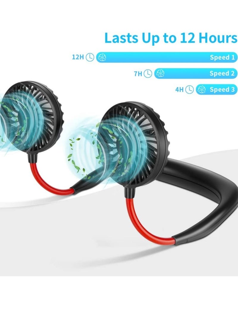 ELTRAZONE "Neck Fan with RGB Light – 4000mAh Battery, USB Rechargeable, Black"  - Image 2