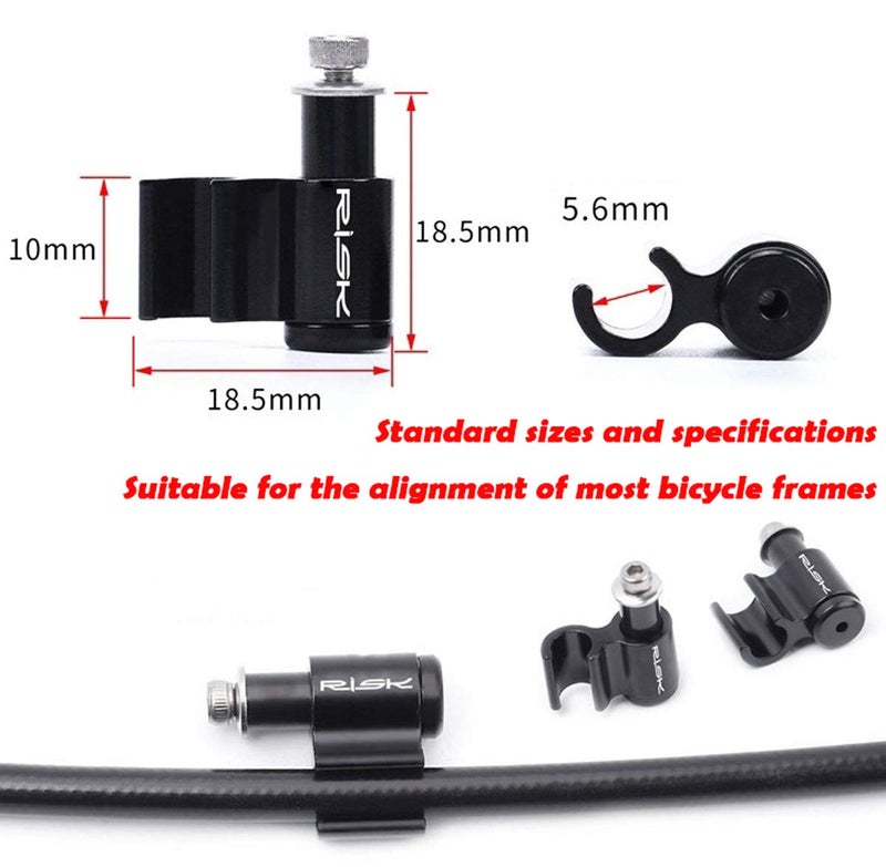 Farbetter 4-Piece Bicycle Brake Cable Guides, Aluminum & Stainless Steel, Black, 4 Pack - Image 2